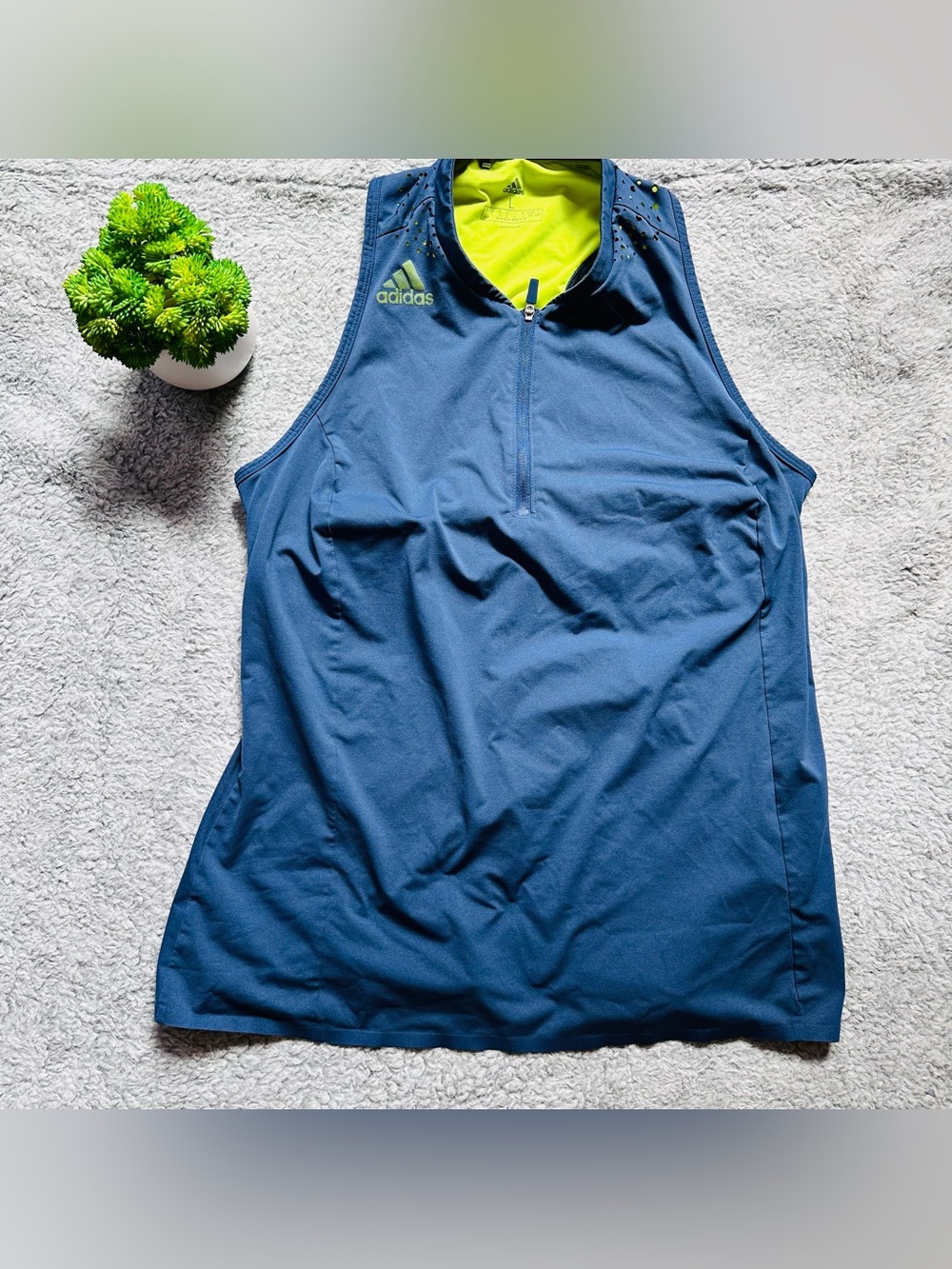 Adidas Climalite Golf Club Quarter Zip Sleeveless Performance Top L